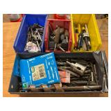 Drill Bits, Grinding Stones, and Hand Tools in Storage Bins