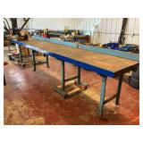 Dayton Model 4YG37A 8-Inch Plate Shear Mounted on Industrial Steel-Frame Workbench..... 38x166x31