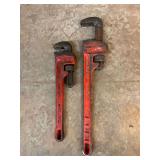 Two Pipe Wrenches: Ridgid 14-Inch Heavy Duty and Craftsman 18-Inch Made in U.S.A.