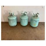 Lot of Three 30 LB Refrigerant Cylinders R-134a and Dynatemp 134a