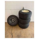 Set of Four Fairway Pro 18x8.50-8NHS Tires Mounted on Steel Rims