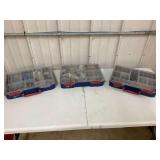Set of Three American Van Plastic Hardware Organizer Cases Filled with Fasteners