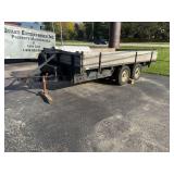 Dual-Axle Utility Trailer – Wood Stake Sides – Wood Deck – Spare Tire – Tongue Storage Box