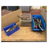 Assorted Drill Bits and Spade Bits in Bins