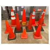 Orange Traffic Safety Cones, Quantity of 10