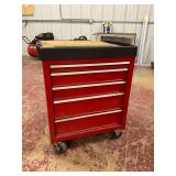 Craftsman Rolling Red Metal Tool Cabinet with Five Drawers and Wood Top...... 34x27x19