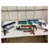 Assorted Caulking Guns and Dispensing Tools, Lot of 9