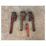 Assorted Red Pipe Wrenches