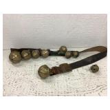 Antique sleigh bells on strap