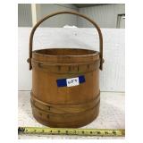 Wooden bucket with Jacob Dold Packaging Co,