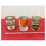 Assortment of vintage oil cans, 1 quarts