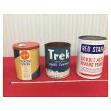 Assortment of vintage metal tins