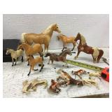 Plastic horse toys (some damage)