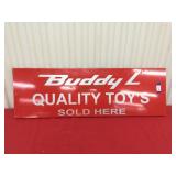 Buddy L quality toys metal sign, 37 1/2 x 12
