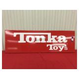 Tonka toys metal sign, 37 1/2 x 12