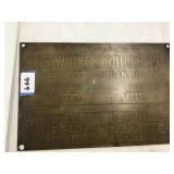 The Wickes Boiler Co brass plaque 12 x 8