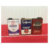 Three 1 quart motor oil cans