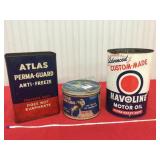 Three vintage metal canister