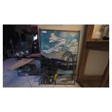 Stained Glass Panel With Tropical Scene