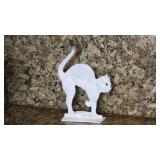 Cast Iron Painted Cat Sculpture