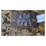 Metal Belt Buckle With Musicians Design