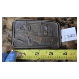 Solid Brass Tow Truck Belt Buckle