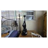 Art Deco Black Nude Lamp With Glass Shade