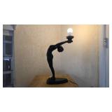 Black Figurative Table Lamp Sculpture