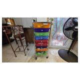 Rolling Cart With Multicolored Drawers