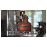 Small Orange Metal Oil Can