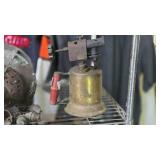 Vintage Brass Blow Torch with Red Handle