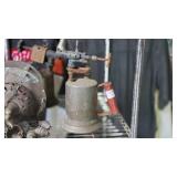 Vintage Brass Blow Torch with Red Handle