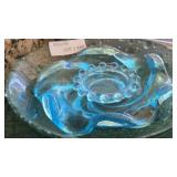 Green and Blue Glass Bowls