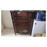 Dark Wood Five-Drawer Chest of Drawers