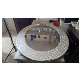 Round Mirror with Mosaic Tile Border