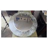 Round Mirror With Etched Design