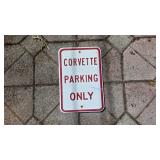 Corvette Parking Only Metal Sign
