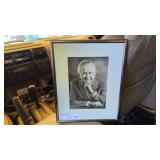 Framed Signed Portrait by Frederic Porsche