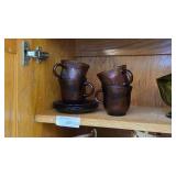 Hazel-Atlas Amethyst Glass Cups and Saucers