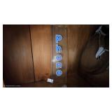Glass Public Phone Sign With Blue Lettering