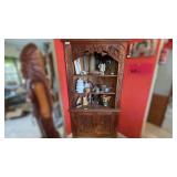 Carved Wooden Corner Cabinet