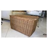 Wicker Basket with DVDs and VHS Tapes