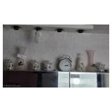 Ceramics, Glass Vase, and Clock Set