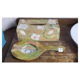 Hand-Painted Wooden Mirror and Box