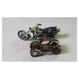 Metal Motorcycle and Car Model Lot
