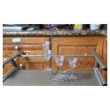 Glass Cordial Glasses with Metal Stand