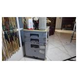 Small Multi-Drawer Metal Cabinet with Contents