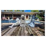 Three Cast Concrete Garden Statues