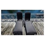 Black Wicker Chaise Lounges
