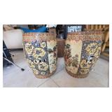 Hand-Painted Ceramic Garden Stools
